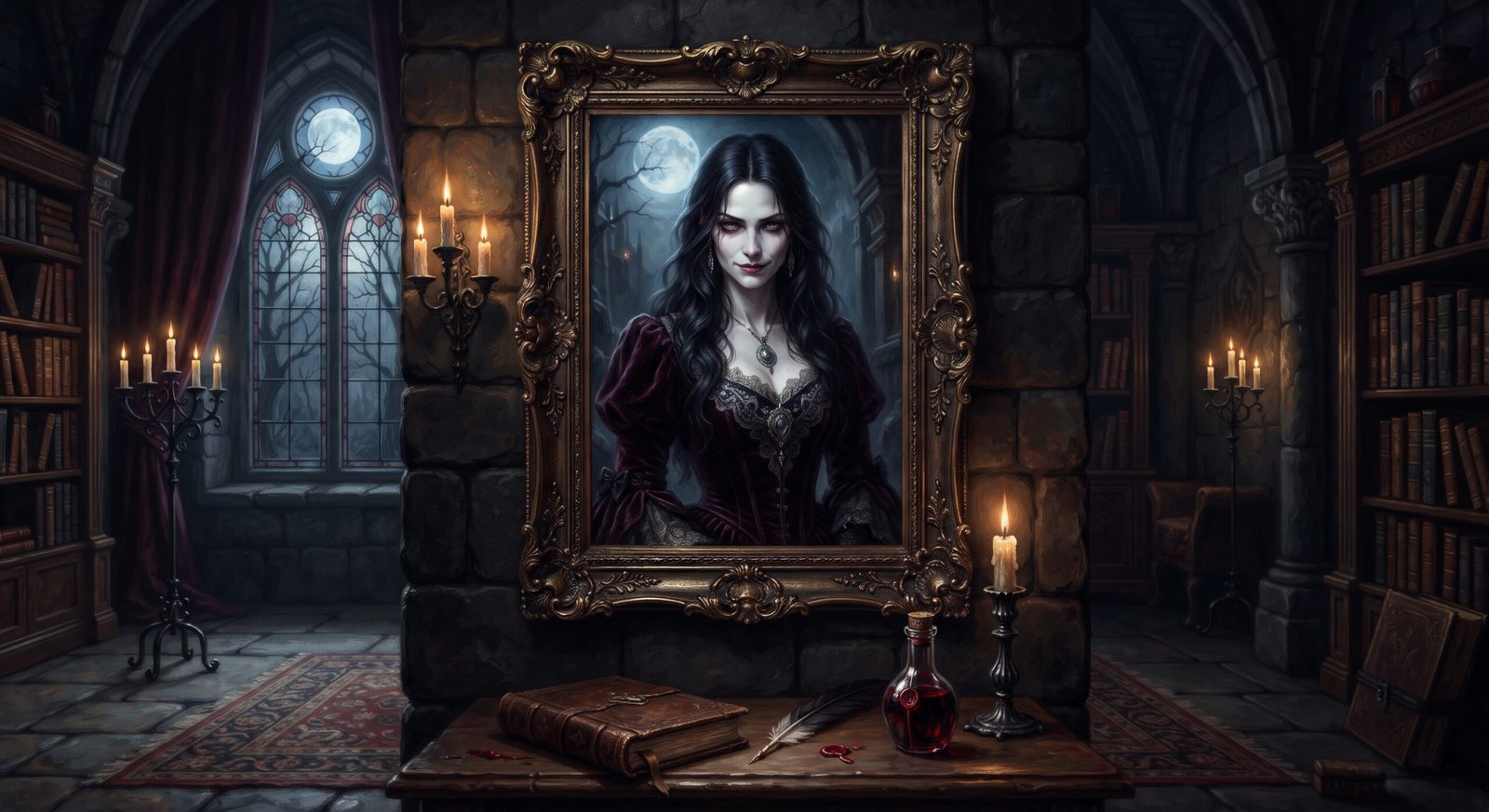 Jogo de romance sombrio com vampiro o retrato de Isabe